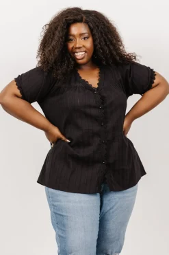 New Baltic Born Sloane Button Top | Black