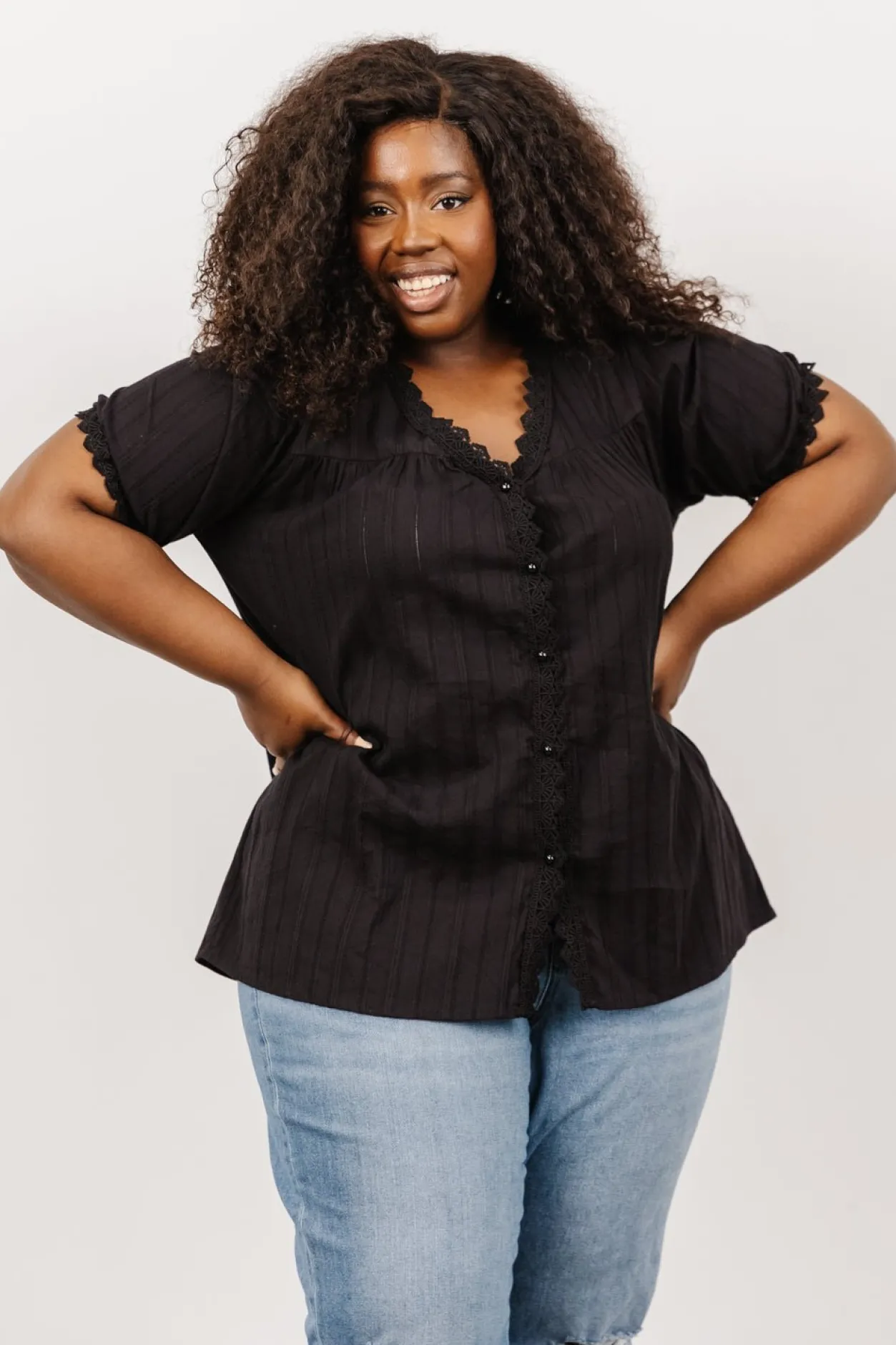 New Baltic Born Sloane Button Top | Black
