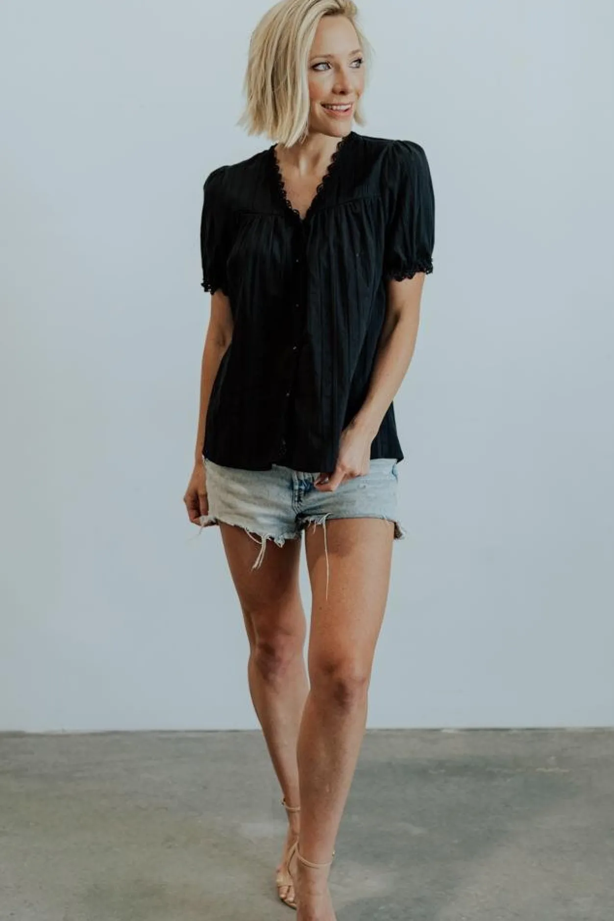 New Baltic Born Sloane Button Top | Black