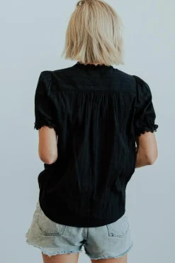 New Baltic Born Sloane Button Top | Black