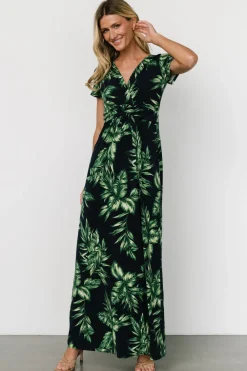 Online Baltic Born Soleil Maxi Dress | Black Leaf Print BlackLeafPrint