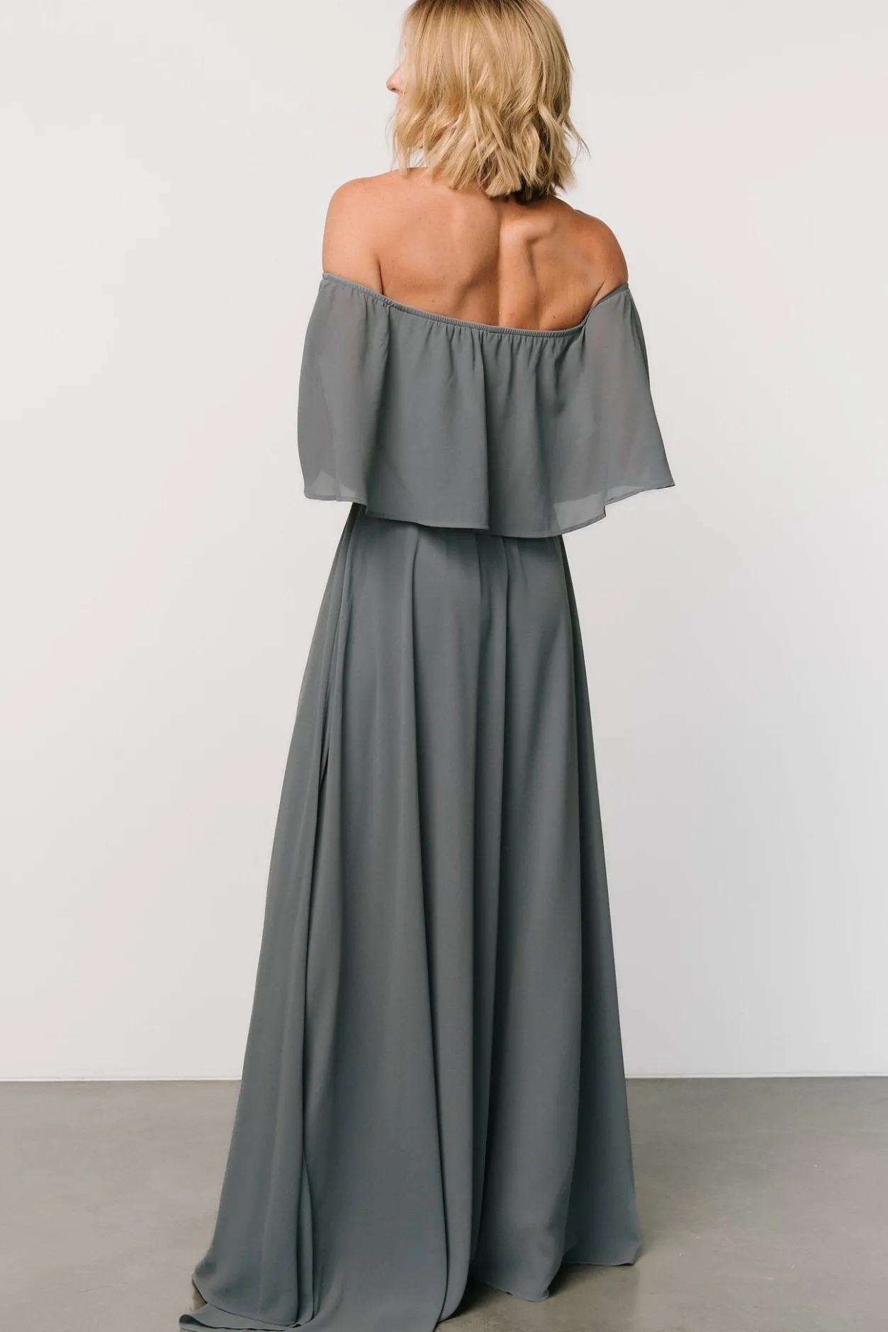Discount Baltic Born Sonia Off Shoulder Maxi Dress | Dusty Blue DustyBlue
