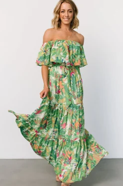 Online Baltic Born Sonoma Off Shoulder Maxi Dress | Green Multi GreenMulti