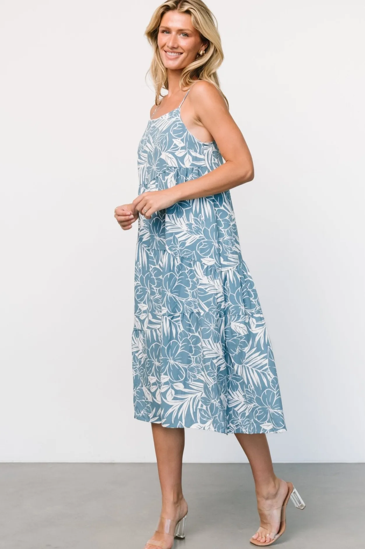 Clearance Baltic Born Sonora Midi Dress | Dusty Blue Print DustyBluePrint