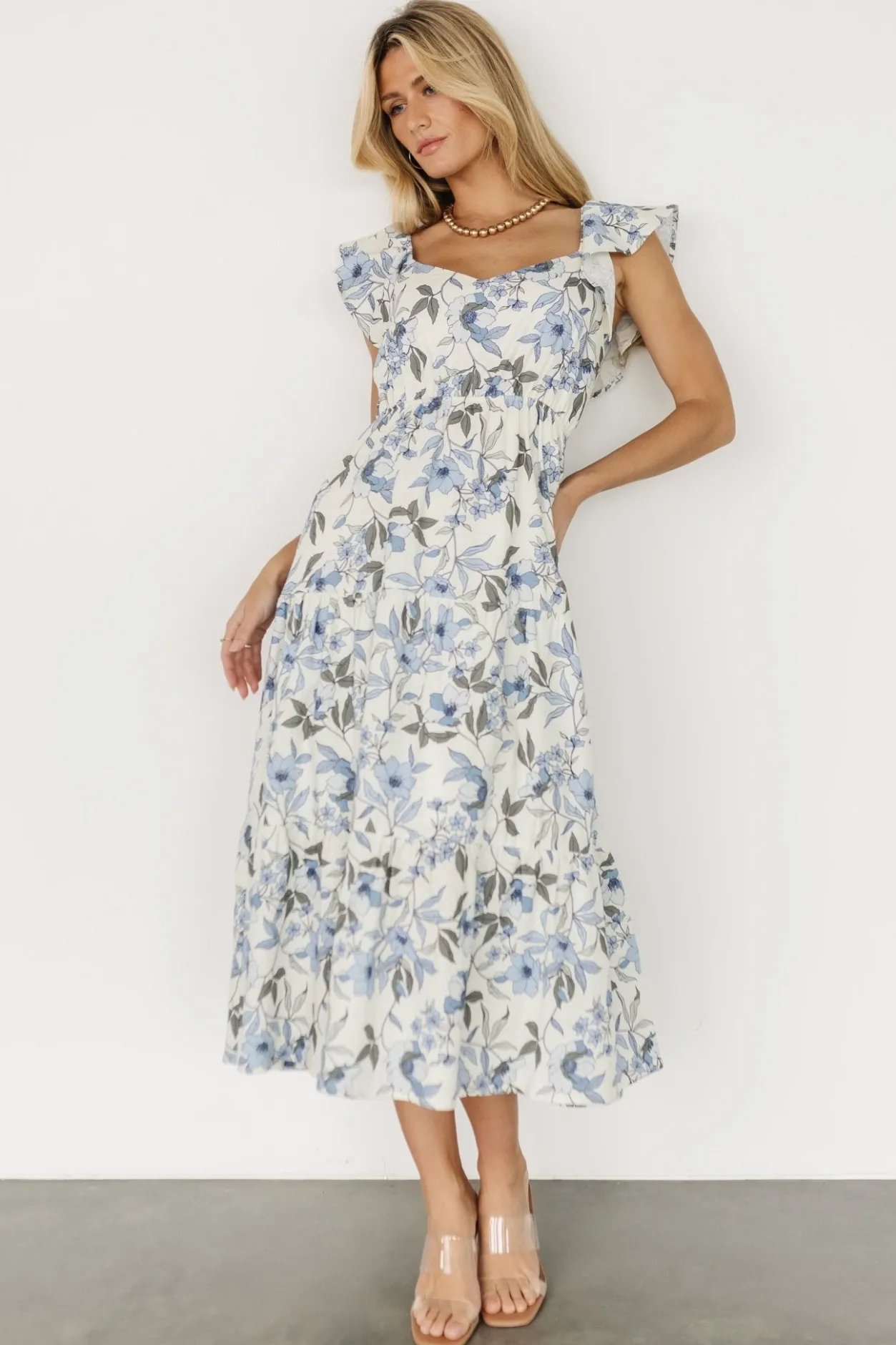 Outlet Baltic Born Sorrento Ruffle Dress | Blue Floral BlueFloral