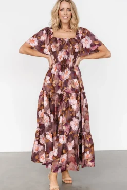 Best Baltic Born Southampton Smocked Maxi Dress | Brown Floral BrownFloral