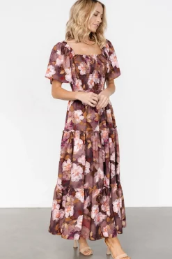 Best Baltic Born Southampton Smocked Maxi Dress | Brown Floral BrownFloral