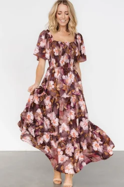 Best Baltic Born Southampton Smocked Maxi Dress | Brown Floral BrownFloral