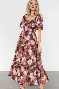 Best Baltic Born Southampton Smocked Maxi Dress | Brown Floral BrownFloral