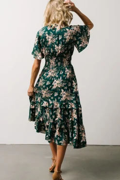 Discount Baltic Born Spell Boho Midi Dress | Topaz + Blush Floral Topaz+BlushFloral