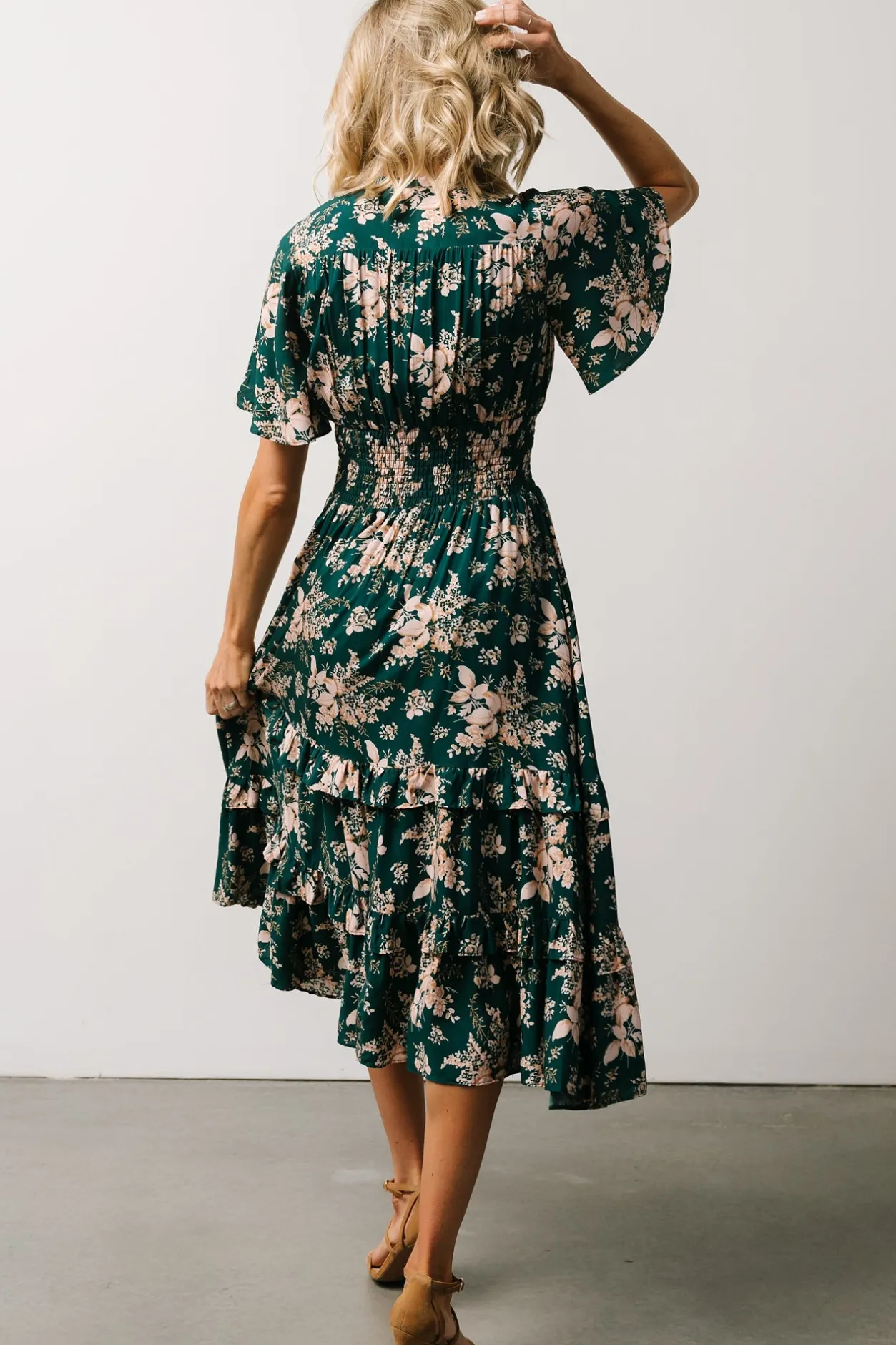 Discount Baltic Born Spell Boho Midi Dress | Topaz + Blush Floral Topaz+BlushFloral