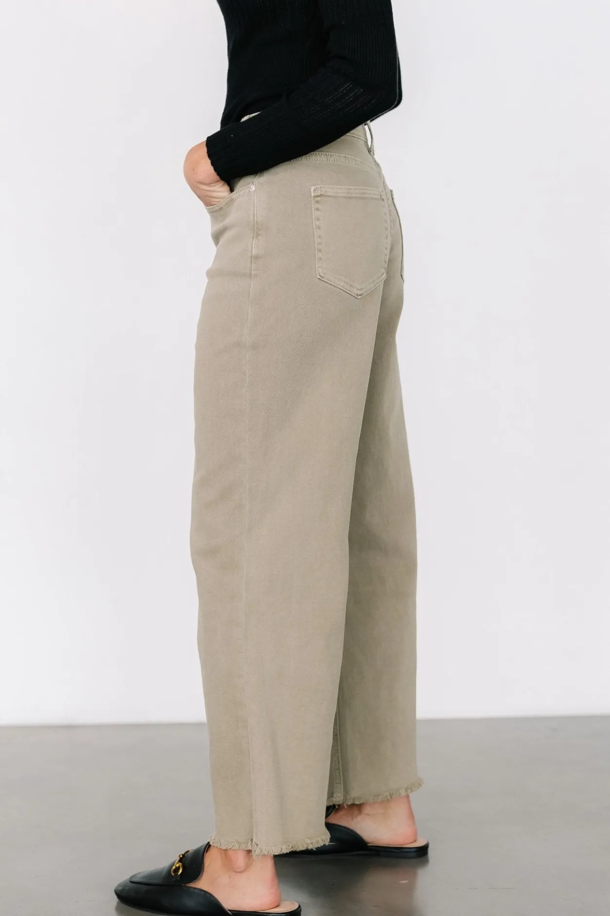Discount Baltic Born Spence Denim Pants | Olive