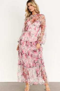 New Baltic Born Stephanie Tiered Maxi Dress | Mauve Floral MauveFloral