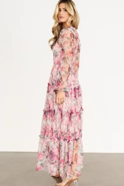 New Baltic Born Stephanie Tiered Maxi Dress | Mauve Floral MauveFloral