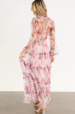 New Baltic Born Stephanie Tiered Maxi Dress | Mauve Floral MauveFloral