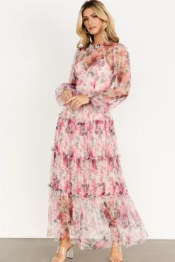 New Baltic Born Stephanie Tiered Maxi Dress | Mauve Floral MauveFloral