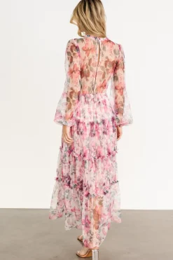 New Baltic Born Stephanie Tiered Maxi Dress | Mauve Floral MauveFloral