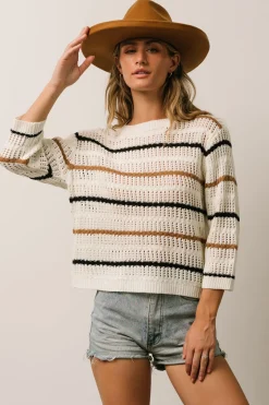 Outlet Baltic Born Sundance Knit Sweater Top | Ivory Multi Stripe IvoryMultiStripe