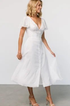 Best Baltic Born Swan Bead Embroidered Midi Dress | Off White OffWhite