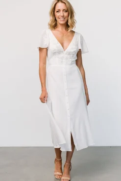 Best Baltic Born Swan Bead Embroidered Midi Dress | Off White OffWhite