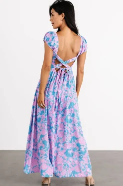 Outlet Baltic Born Tabitha Open Back Maxi Dress | Blue + Pink Blue+Pink