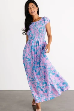 Outlet Baltic Born Tabitha Open Back Maxi Dress | Blue + Pink Blue+Pink