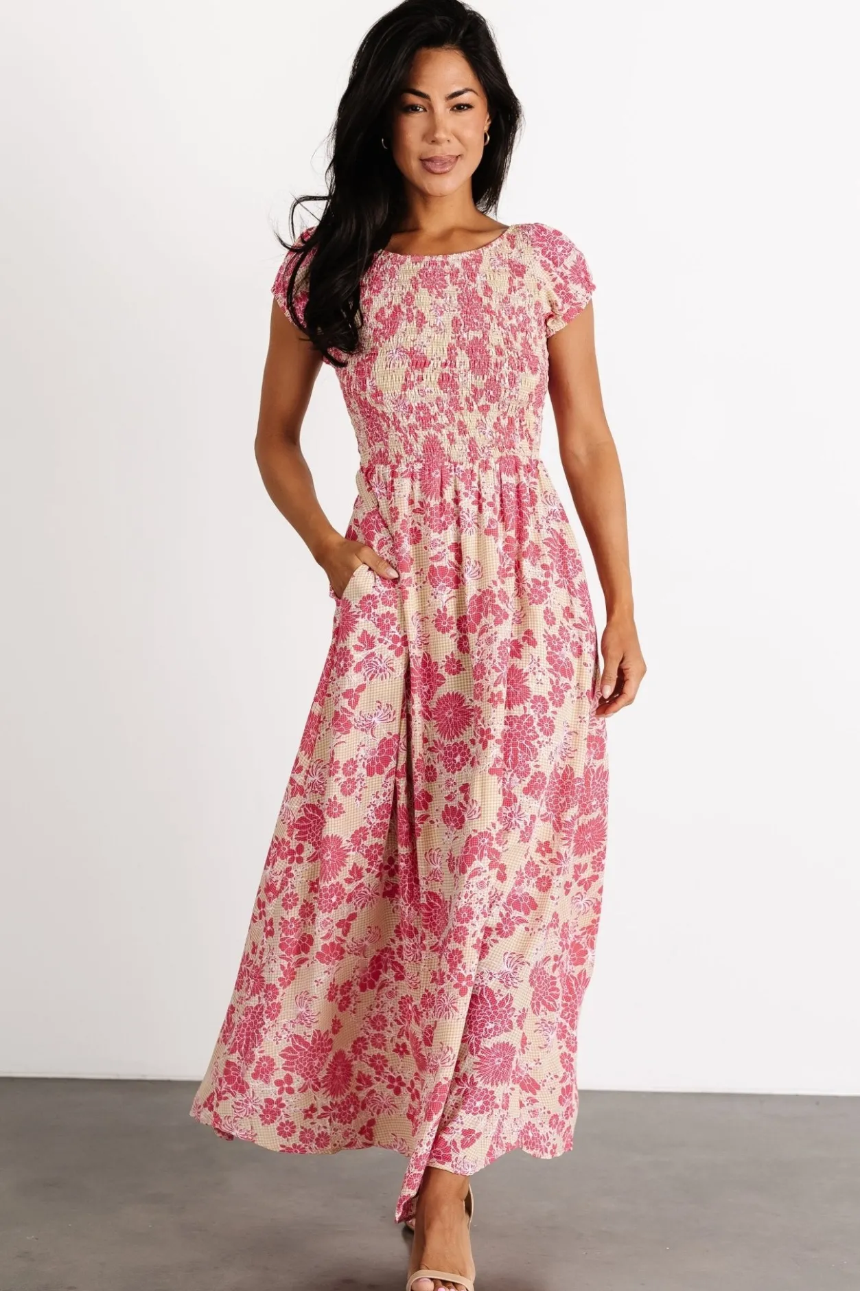 New Baltic Born Tabitha Open Back Maxi Dress | Yellow + Coral Yellow+Coral