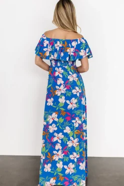 Outlet Baltic Born Talia Off Shoulder Maxi Dress | Blue Floral BlueFloral