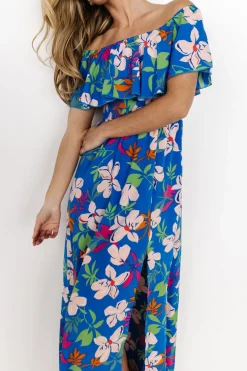 Outlet Baltic Born Talia Off Shoulder Maxi Dress | Blue Floral BlueFloral