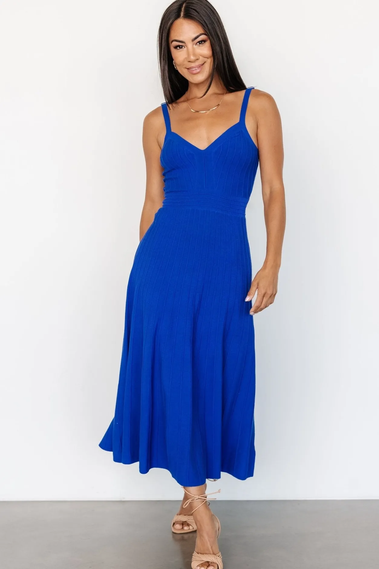 Hot Baltic Born Tanya Knit Midi Dress | Cobalt