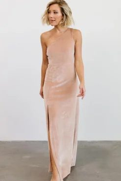 Outlet Baltic Born Tatiana Velvet One Shoulder Maxi Dress | Champagne