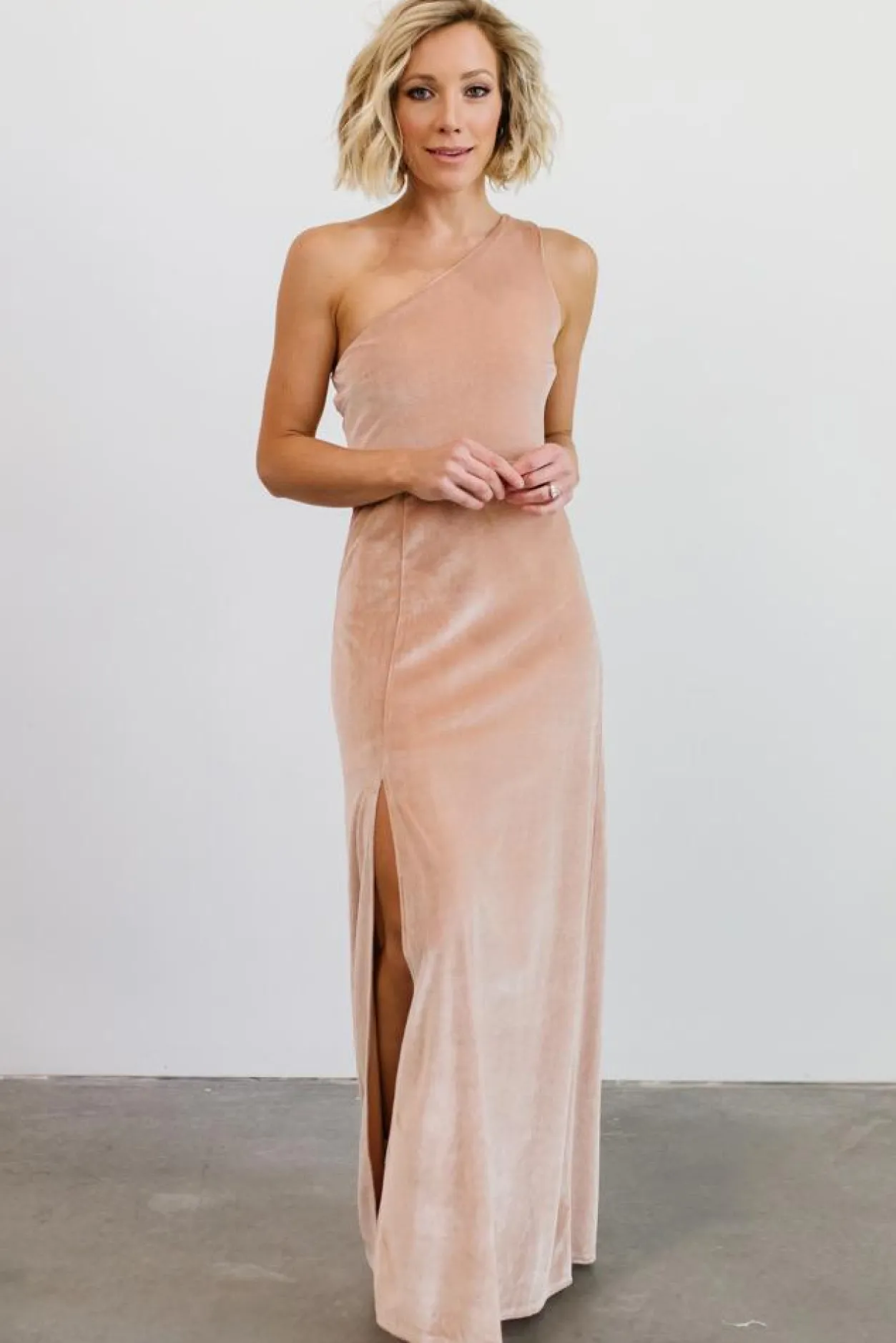 Outlet Baltic Born Tatiana Velvet One Shoulder Maxi Dress | Champagne