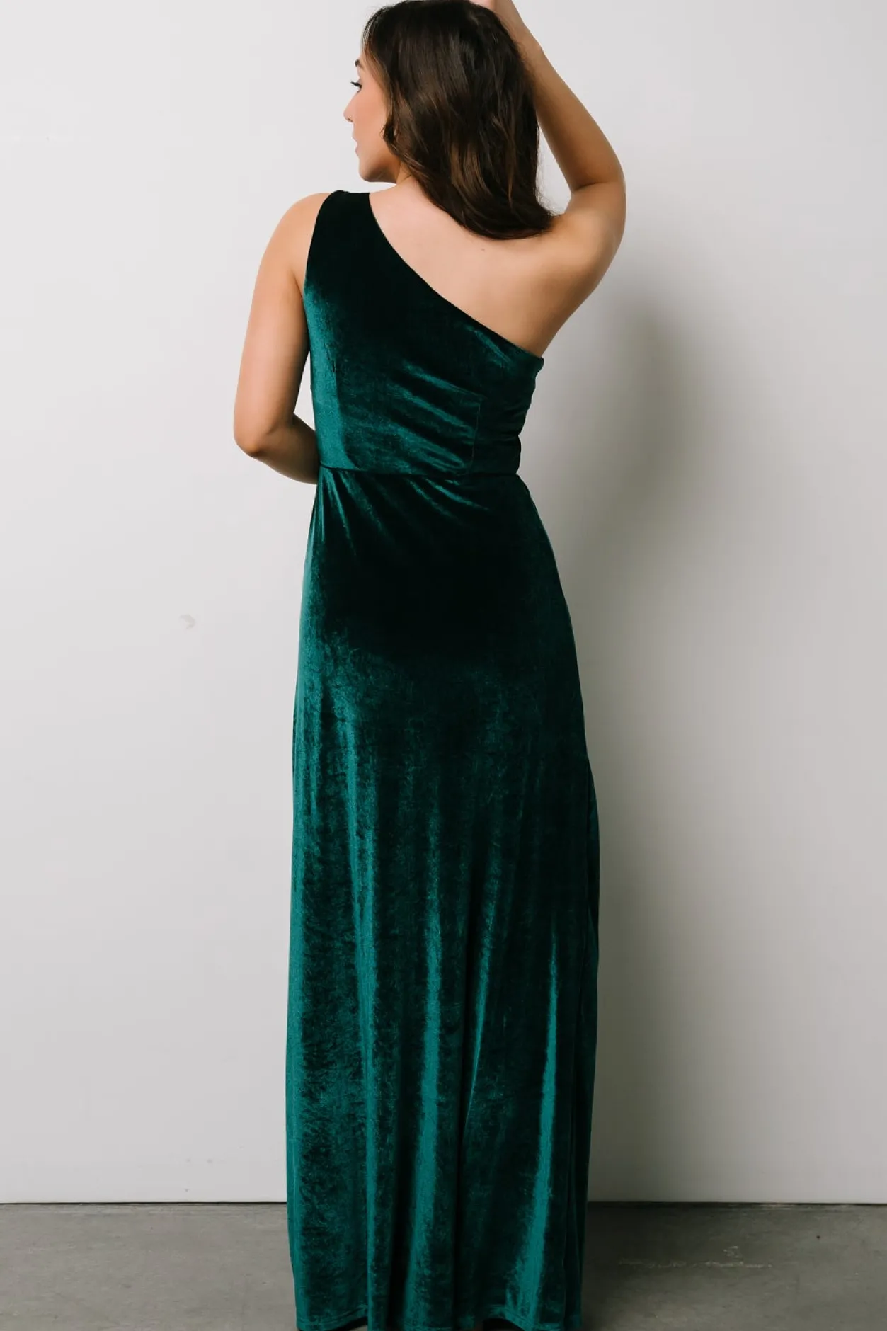 Clearance Baltic Born Tatiana Velvet One Shoulder Maxi Dress | Emerald