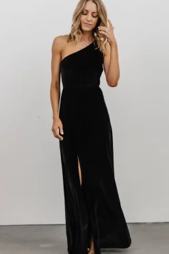 Hot Baltic Born Tatiana Velvet One Shoulder Maxi Dress | Black