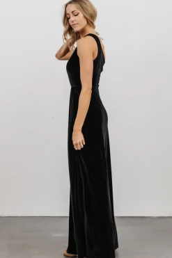 Hot Baltic Born Tatiana Velvet One Shoulder Maxi Dress | Black