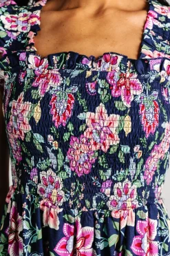 Outlet Baltic Born Tatum Smocked Tiered Dress | Navy Multi NavyMulti