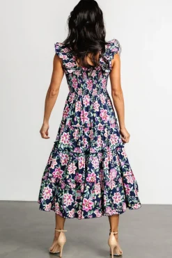 Outlet Baltic Born Tatum Smocked Tiered Dress | Navy Multi NavyMulti