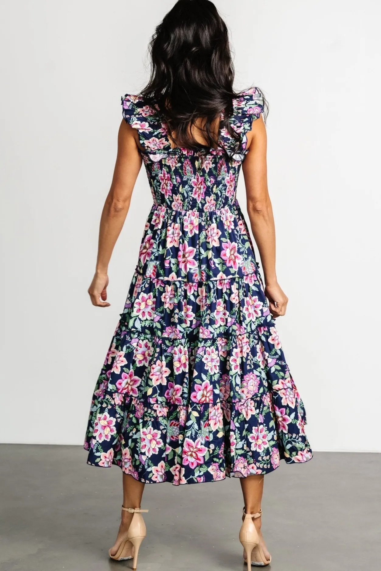 Outlet Baltic Born Tatum Smocked Tiered Dress | Navy Multi NavyMulti