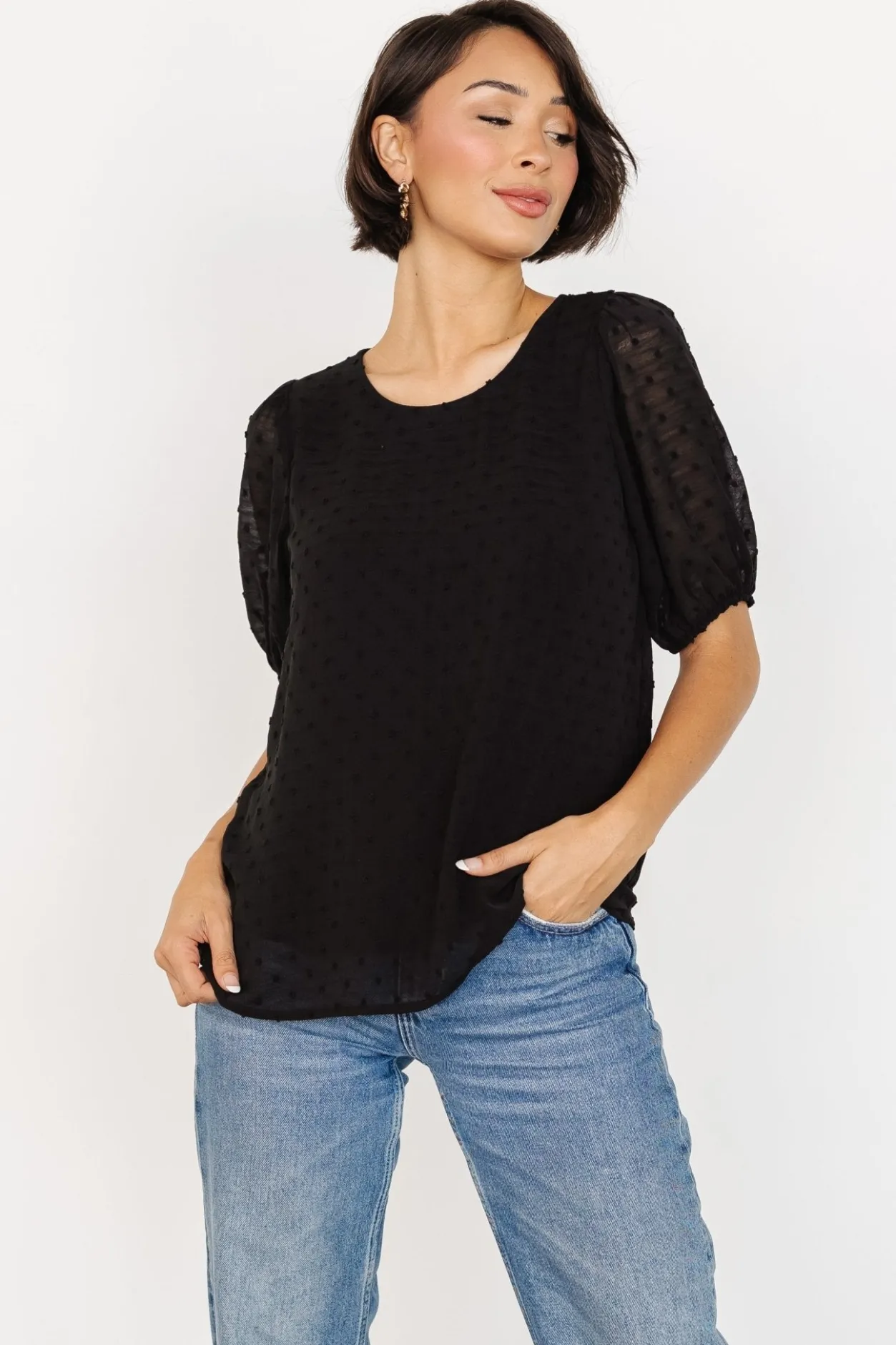 Clearance Baltic Born Tawnie Swiss Dot Top | Black