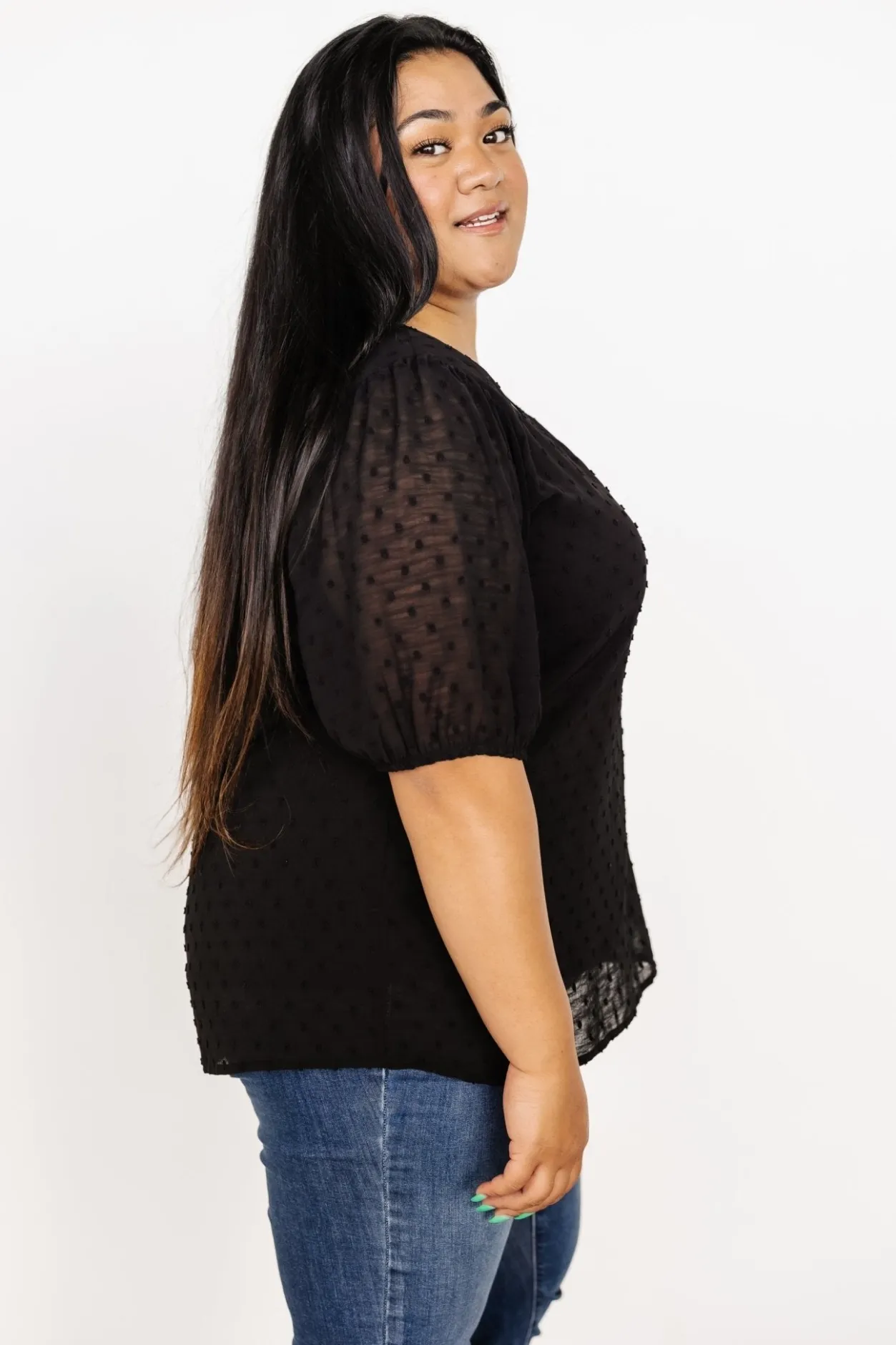 Clearance Baltic Born Tawnie Swiss Dot Top | Black