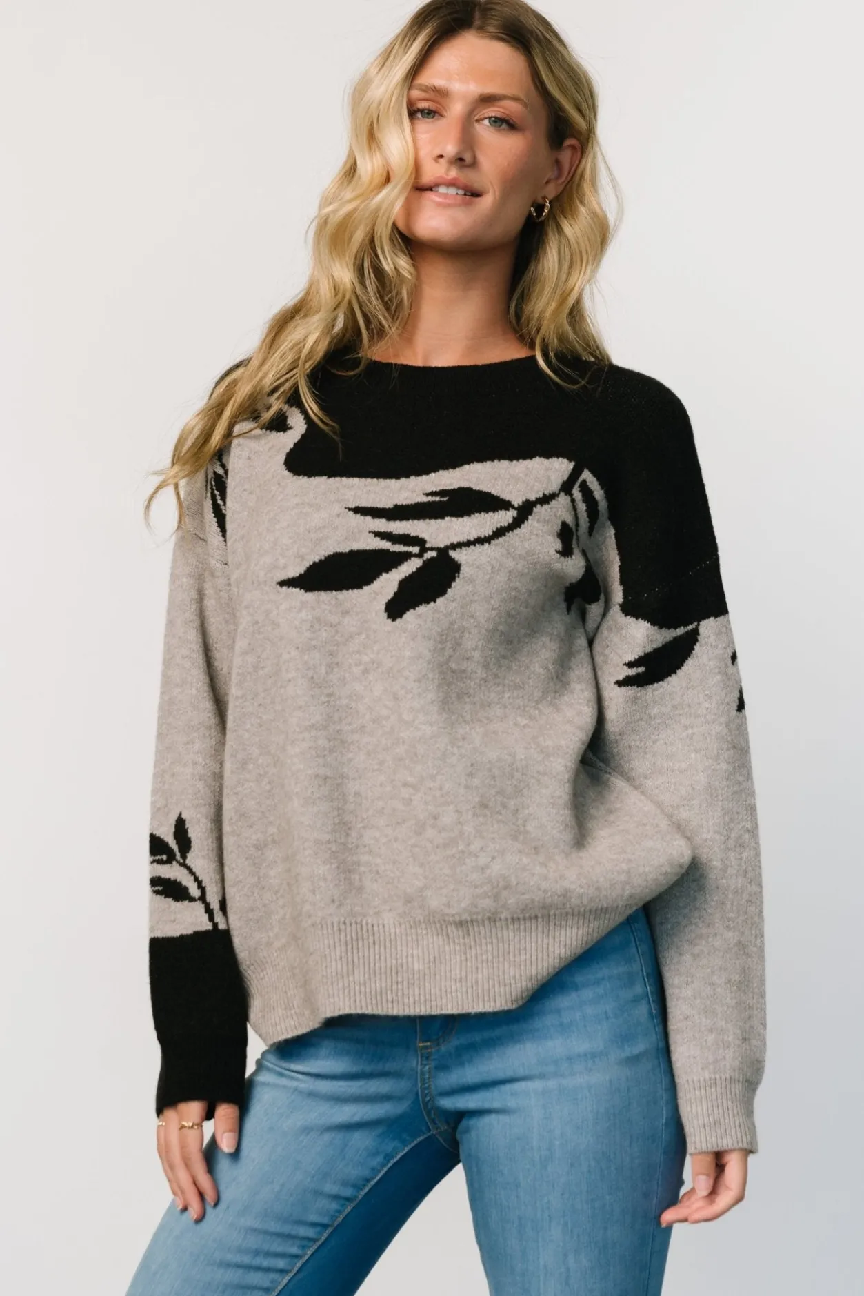 New Baltic Born Teresa Sweater | Gray + Black Gray+Black