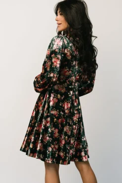 Fashion Baltic Born Teri Velvet Short Dress | Forest Multi ForestMulti