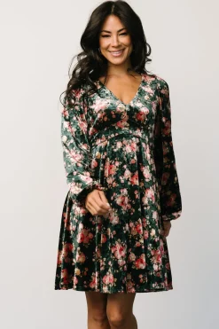 Fashion Baltic Born Teri Velvet Short Dress | Forest Multi ForestMulti