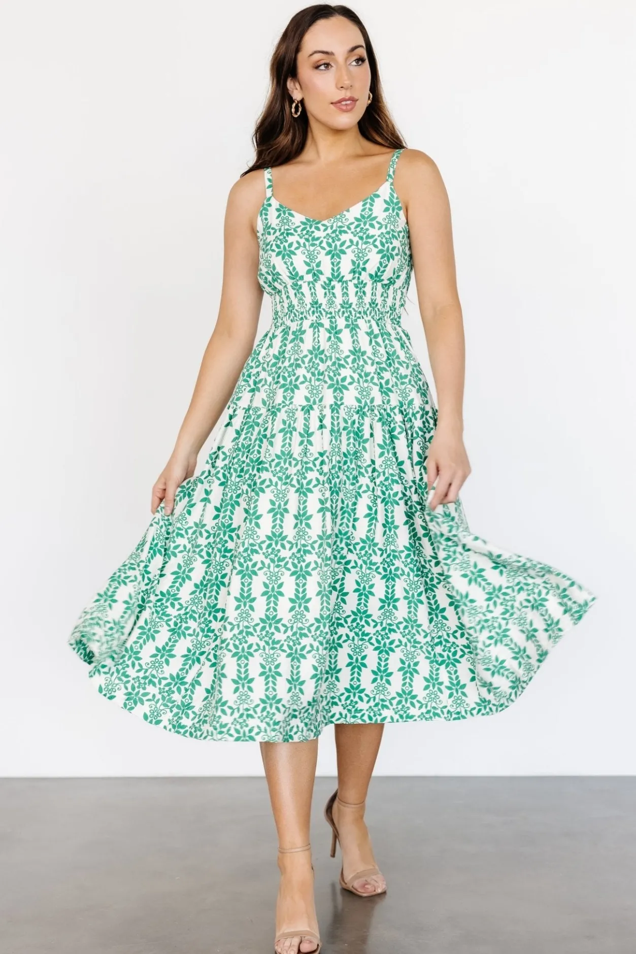 Online Baltic Born Thebes Tank Midi Dress | Green Print GreenPrint
