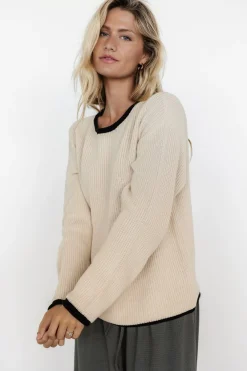 Fashion Baltic Born Tiffany Knit Sweater | Cream + Black Cream+Black