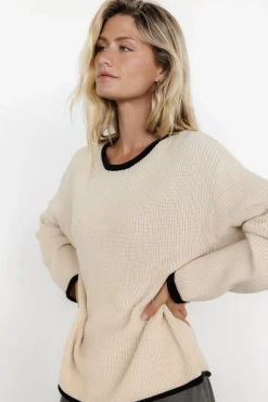 Fashion Baltic Born Tiffany Knit Sweater | Cream + Black Cream+Black
