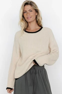 Fashion Baltic Born Tiffany Knit Sweater | Cream + Black Cream+Black