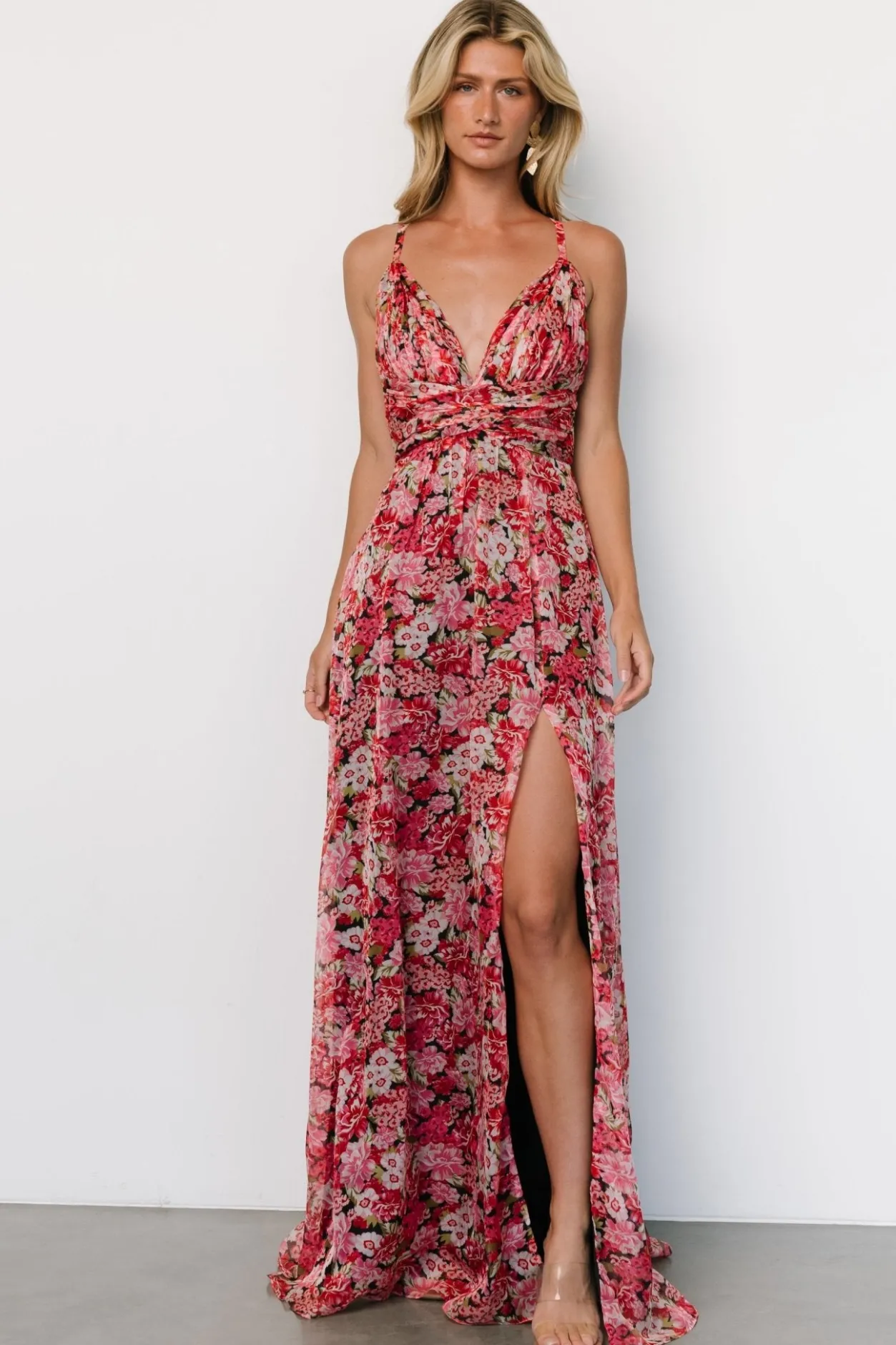 Fashion Baltic Born Tora Cross Back Maxi Dress | Black + Red Floral Black+RedFloral