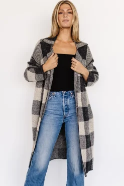 New Baltic Born Toronto Cardigan | Black + Taupe Black+Taupe