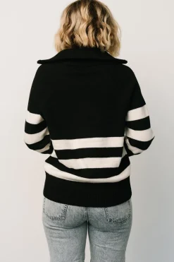 Clearance Baltic Born Trish Striped Sweater | Black + Off White Black+OffWhite